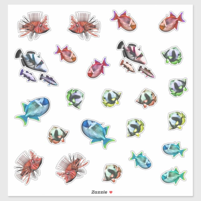 Sticker Aquarium Fish (Feuille)