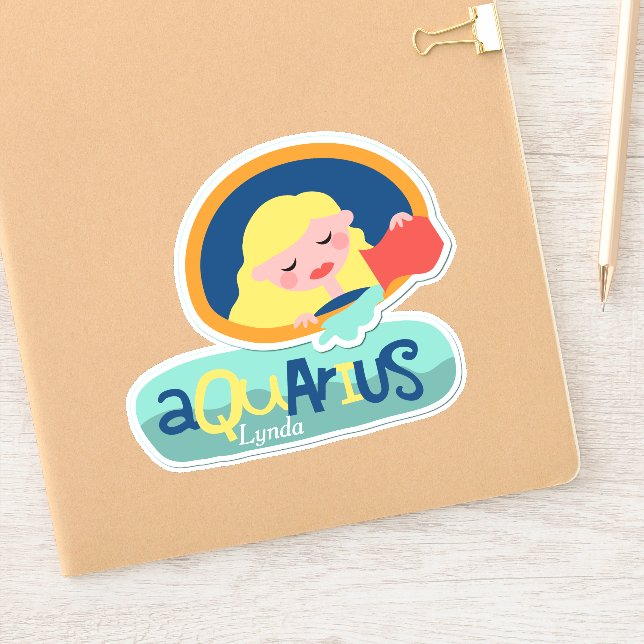 Sticker Aquarius, le porteur d'eau Zodiac Contour (Carnet)