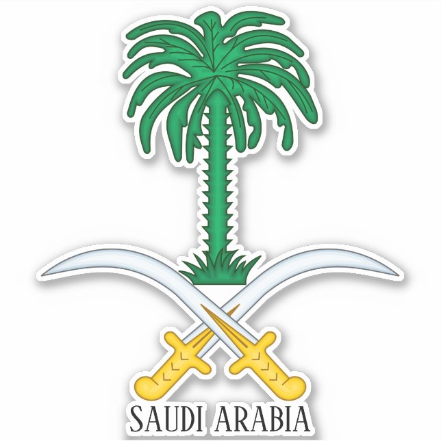 Sticker Arabie Saoudite Nationale Emblème Patriotique (Devant)
