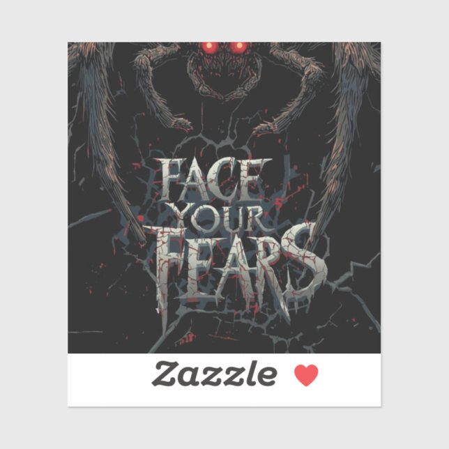 Sticker Araignée de nuit - Illustration d'horreur noire (Feuille)