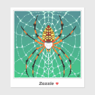Sticker Araignée en pixels du tisserand d'orbe