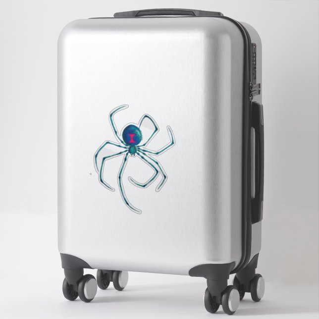 Sticker Araignée noire bleue (Sur valise)