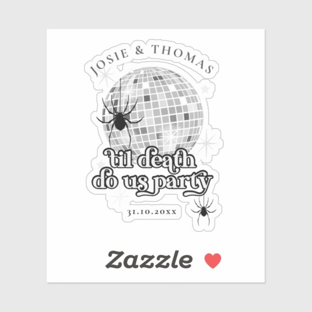 Sticker Araignées rétro d'Halloween et Mariage de boules d (Feuille)