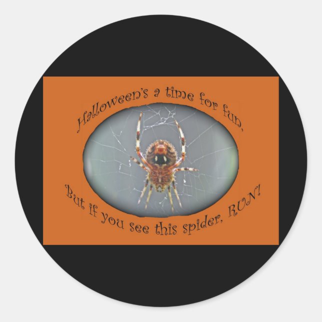 Sticker Araneus Orb Weaver Spider Halloween (Devant)