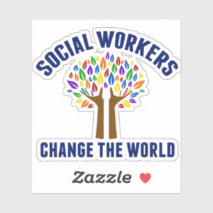 Sticker Arbre de devis de travail social mignon