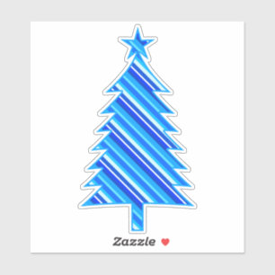 Sticker Arbre de Noël bleu et turquoise