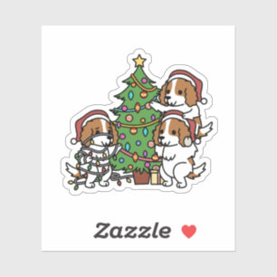 Sticker Arbre de Noël Cavalier King Charles Spaniel