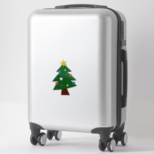 Sticker Arbre de Noël décoré (Sur valise)