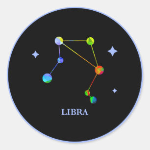 Sticker arc-en-ciel Black Zodiac Libra