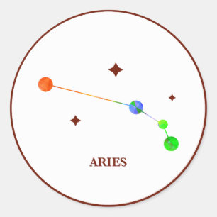 Sticker arc-en-ciel blanc Zodiac Aries