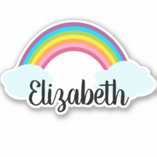 Sticker Arc-en-ciel coloré avec le nom Monogram