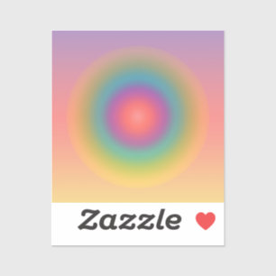 Sticker Arc-en-ciel coloré Espace cercle concentré