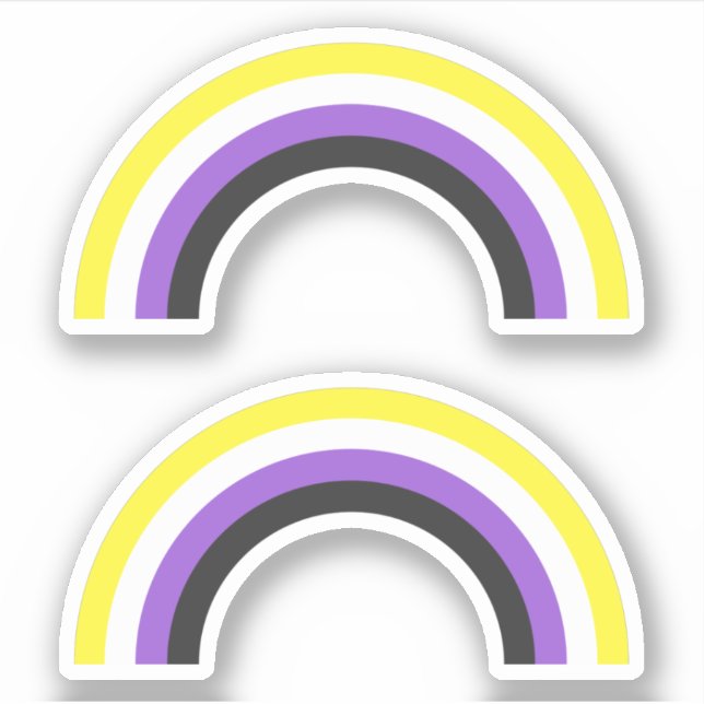 Sticker Arc-en-ciel de Pride non-binaire (Devant)