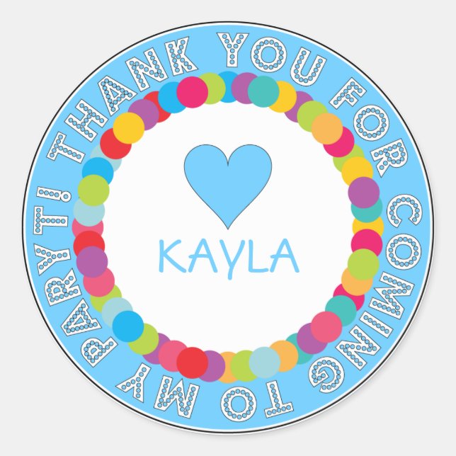 Sticker arc-en-ciel Merci pour la fête des enfants (Devant)