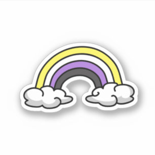 Sticker Arc-en-ciel non binaire