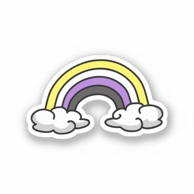 Sticker Arc-en-ciel non binaire mignon (Recto)
