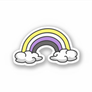 Sticker Arc-en-ciel Nonbinaire Mignon