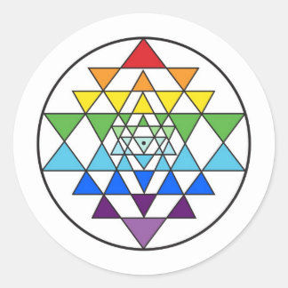 Sticker arc-en-ciel Sri Yantra