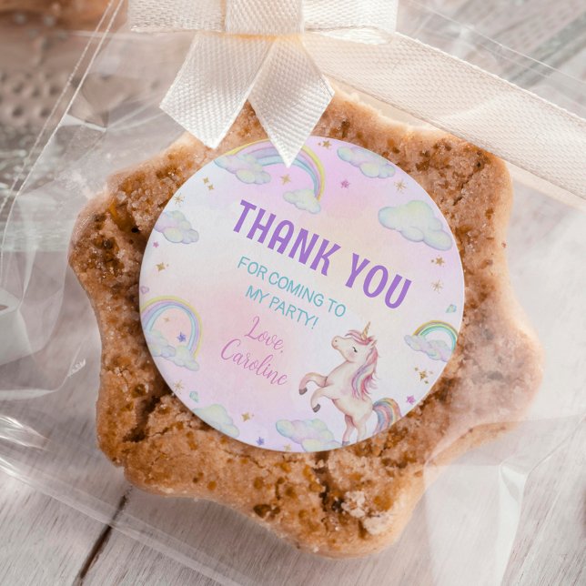 Sticker Arc-en-ciel Unicorn Anniversaire Classic (Créateur téléchargé)