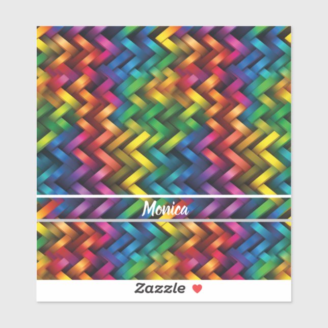 Sticker Arcoíris de Geometría Vibrante (Feuille)