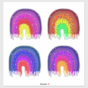 Sticker Arcs-en-ciel avec perles et pointes