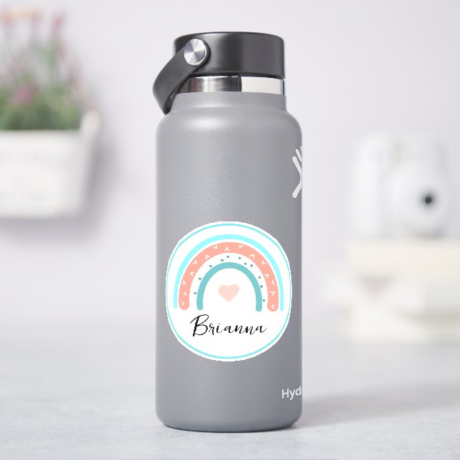 Sticker Arcs-en-ciel, papillons et coeurs personnalisés (HydroFlask)