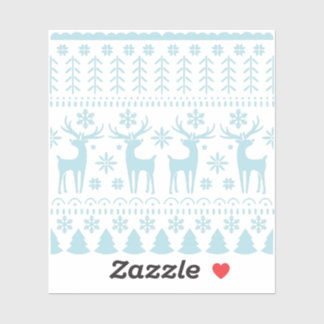 Sticker Arctic Blue Folk Art thème hiver