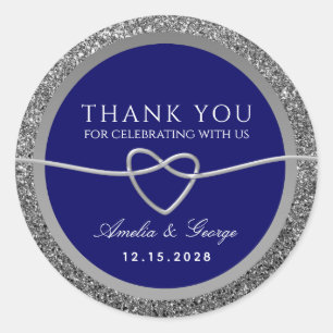Sticker Argent Mariage Classic Rond