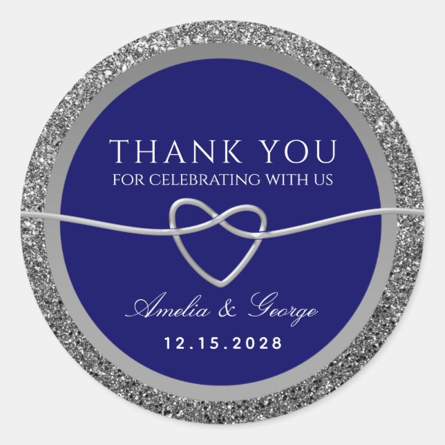 Sticker Argent Mariage Classic Rond (Devant)