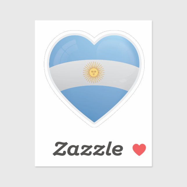 Sticker Argentine Love Flag (Feuille)