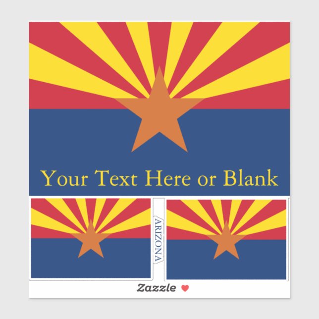 Sticker Arizona State Flag Image Personnaliser le texte (Feuille)