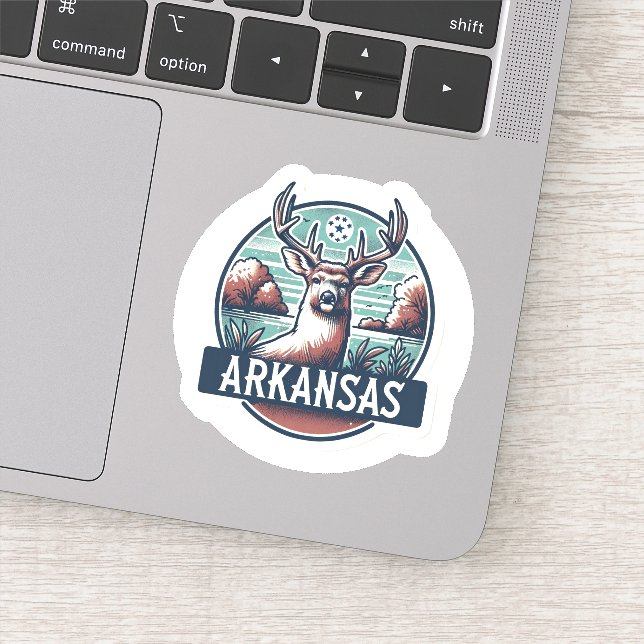 Sticker Arkansas, cerf de Virginie, (Détail)