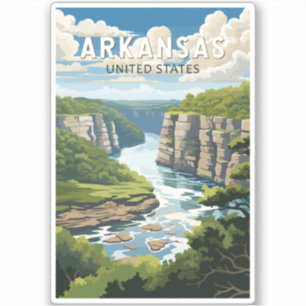 Sticker Arkansas Travel Art Vintage