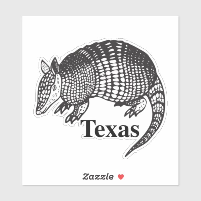 Sticker Armadillo du Texas (Feuille)