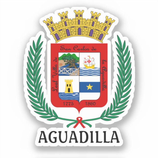Sticker Armoiries d'Aguadilla, Porto Rico (Recto)