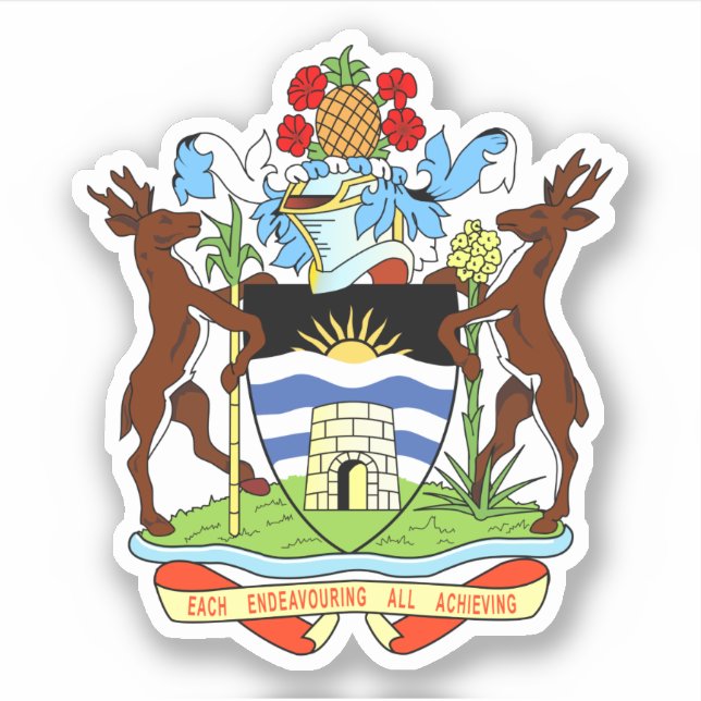 Sticker Armoiries d'Antigua-et-Barbuda (Devant)