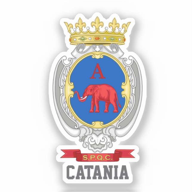 Sticker Armoiries de Catane, Sicile (Recto)