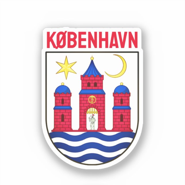 Sticker Armoiries de Copenhague - DANEMARK (Recto)