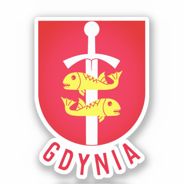 Sticker Armoiries de Gdynia, Pologne (Recto)