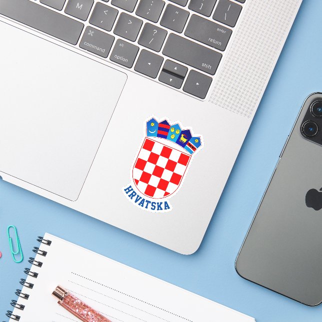 Sticker Armoiries de la Croatie (Ordinateur portable avec iPhone)
