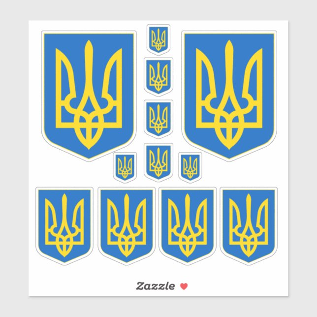 Sticker Armoiries de l'Ukraine (Feuille)