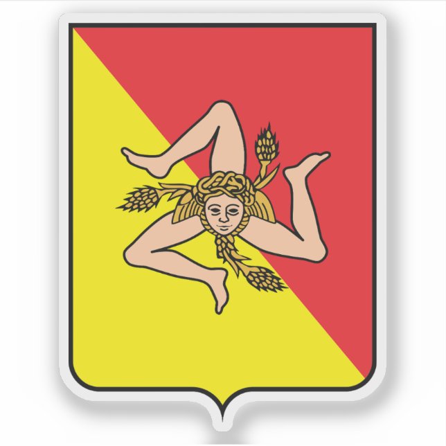Sticker Armoiries de Sicile, Italie (Devant)