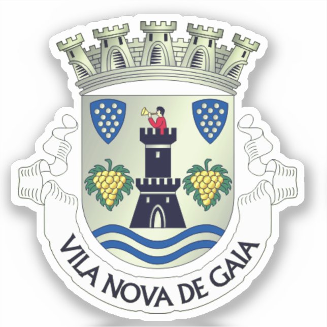 Sticker Armoiries de Vila Nova de Gaia, PORTUGAL (Recto)
