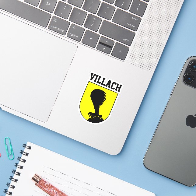 Sticker Armoiries de Villach - AUTRICHE (Ordinateur portable avec iPhone)