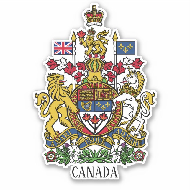 Sticker Armoiries Du Canada Patriotique (Devant)