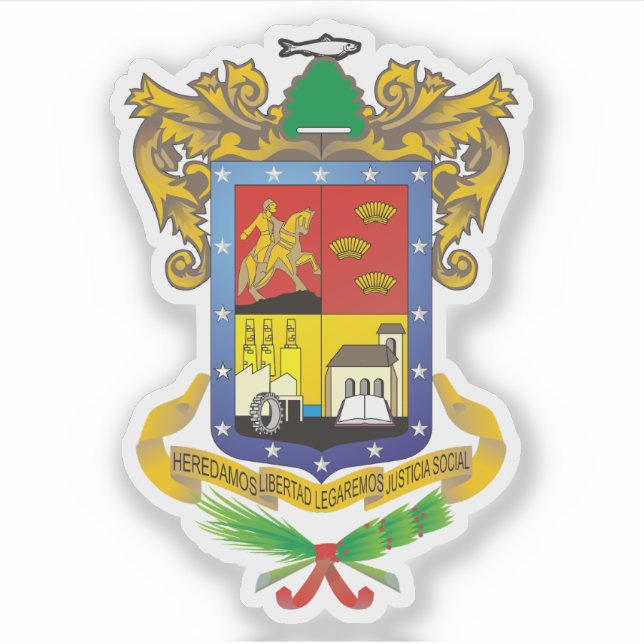 Sticker Armoiries du Michoacán de Ocampo, Mexique (Devant)