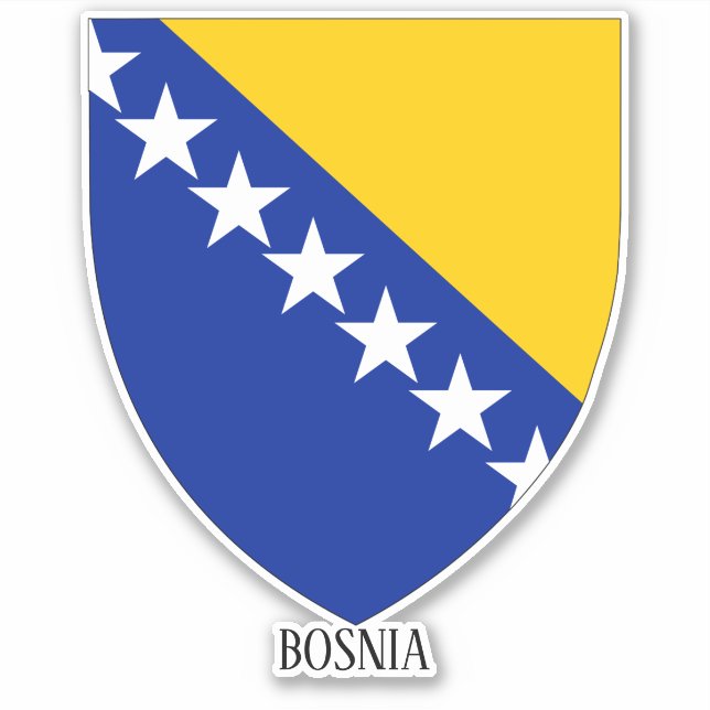 Sticker Armoiries Nationales De Bosnie Patriotique (Devant)