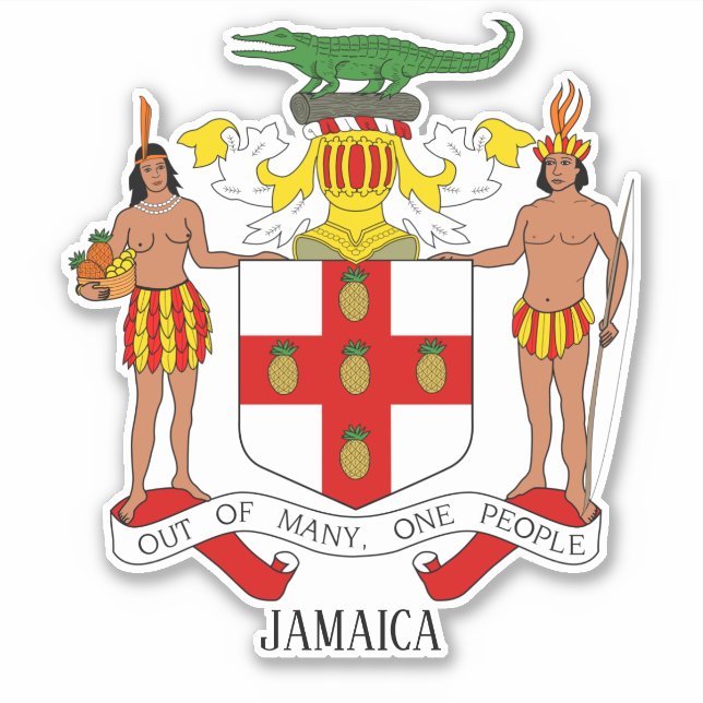 Sticker Armoiries Nationales De Jamaïque Patriotique (Devant)