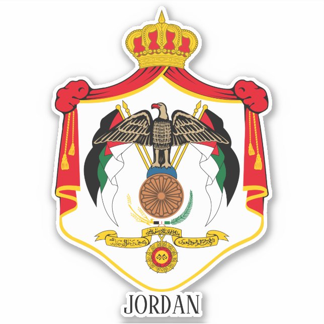 Sticker Armoiries Nationales De Jordanie Patriotique (Devant)