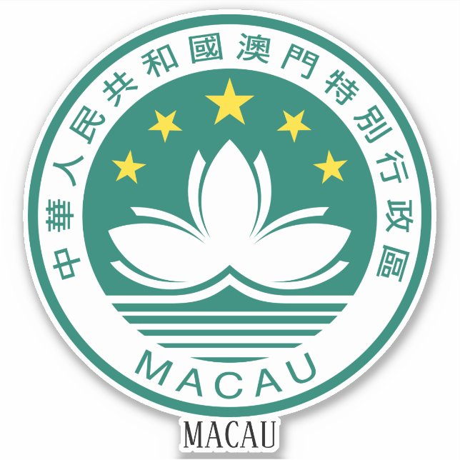 Sticker Armoiries Nationales De Macao Patriotique (Devant)